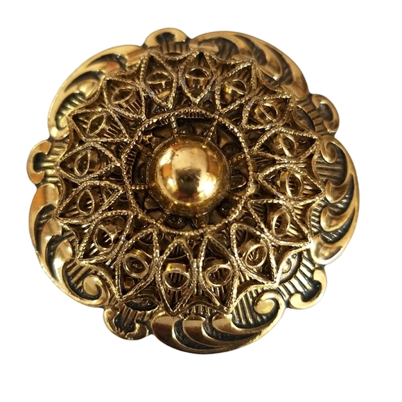 Vintage Mid Century West Germany Gold Tone Scarf Clip - Picture 5 of 12